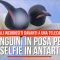 Pinguini in posa per un selfie in Antartide